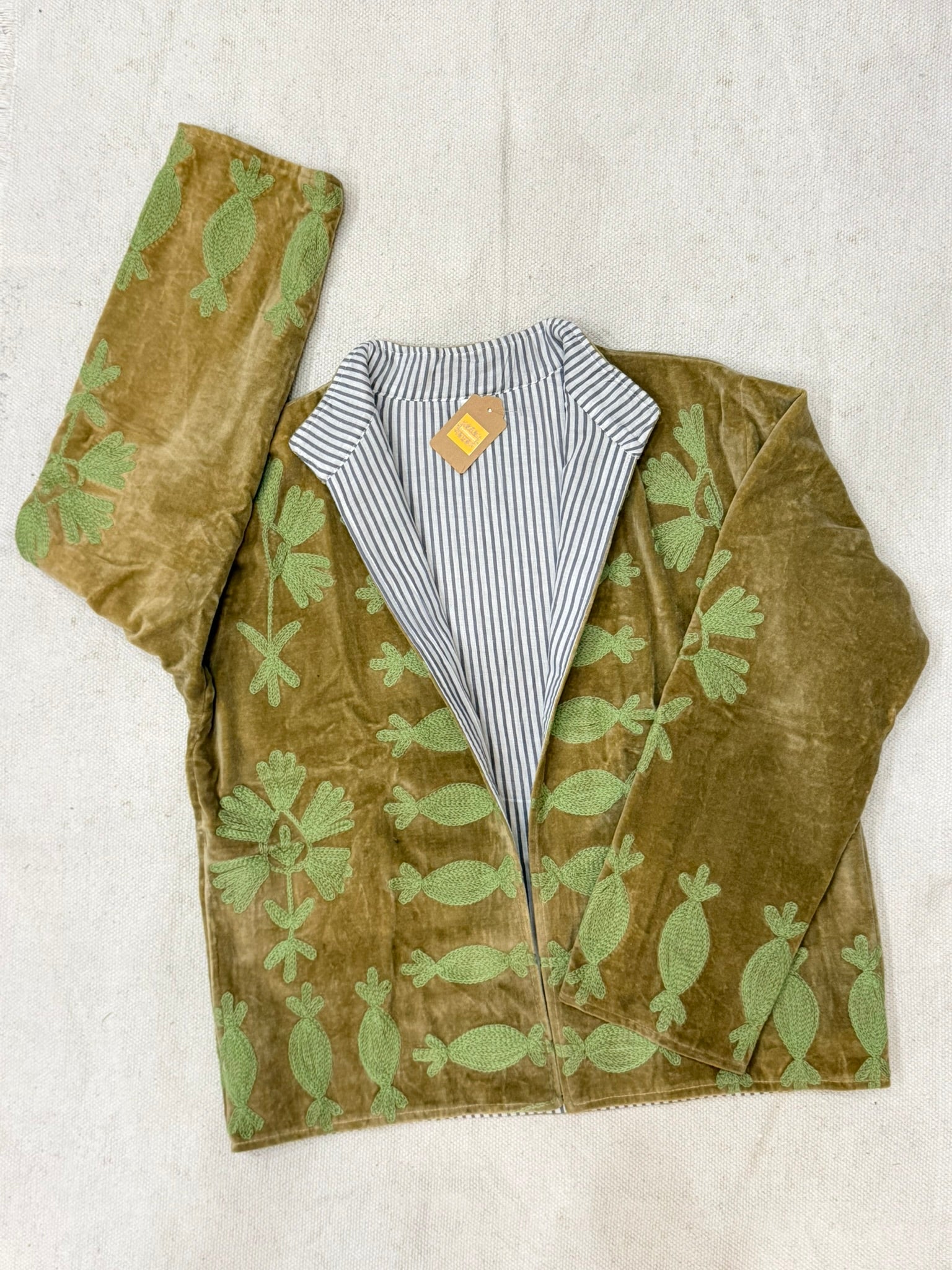 Golden Moss - Suzani Embroidered Jacket