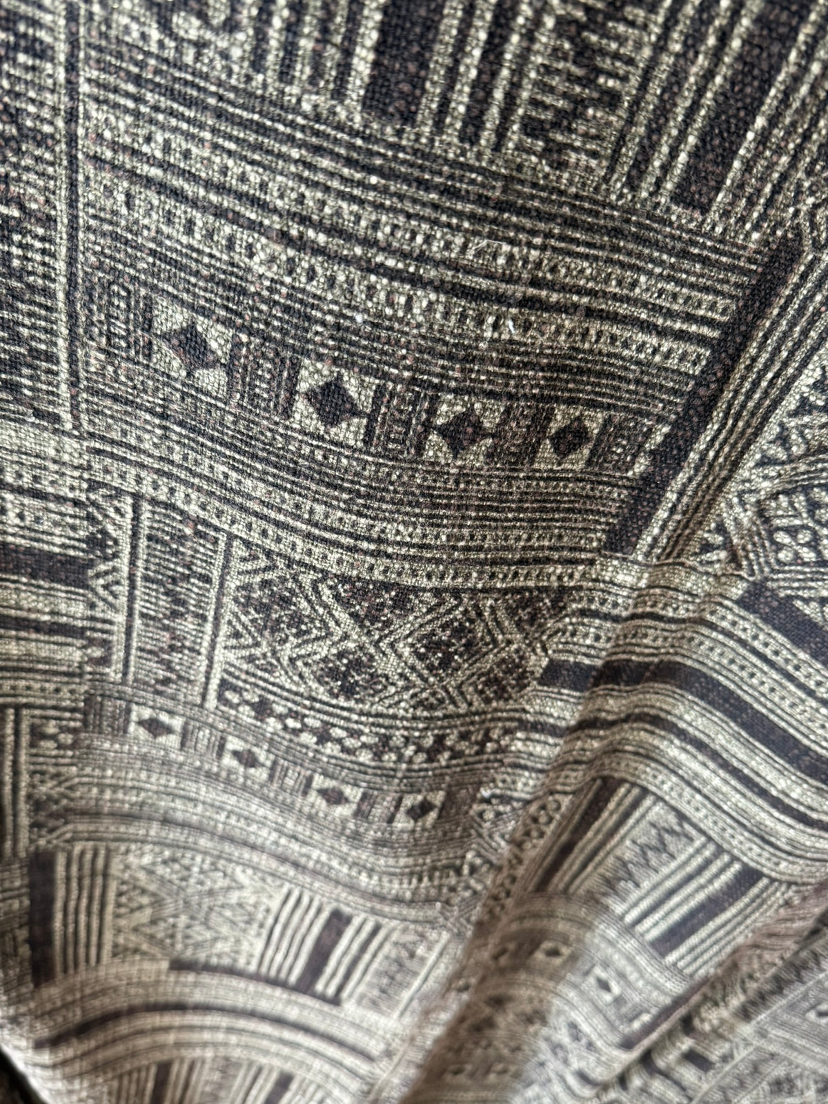 Charcoal Blocks - Block Printed Throw Blanket