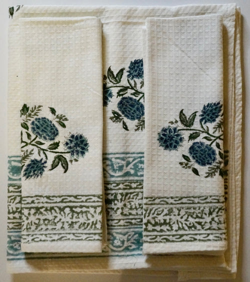 Azure Aster Bath Towel Set