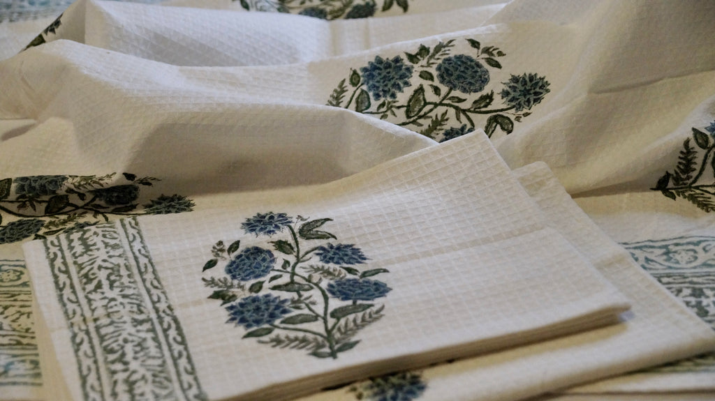 Azure Aster Bath Towel Set