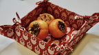 Crimson Acorns Fabric Tie Basket