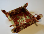 Rustic Hibiscus Fabric Tie Basket