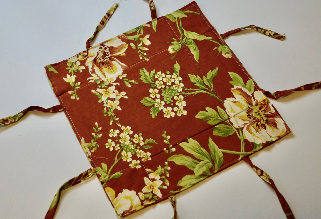 Rustic Hibiscus Fabric Tie Basket