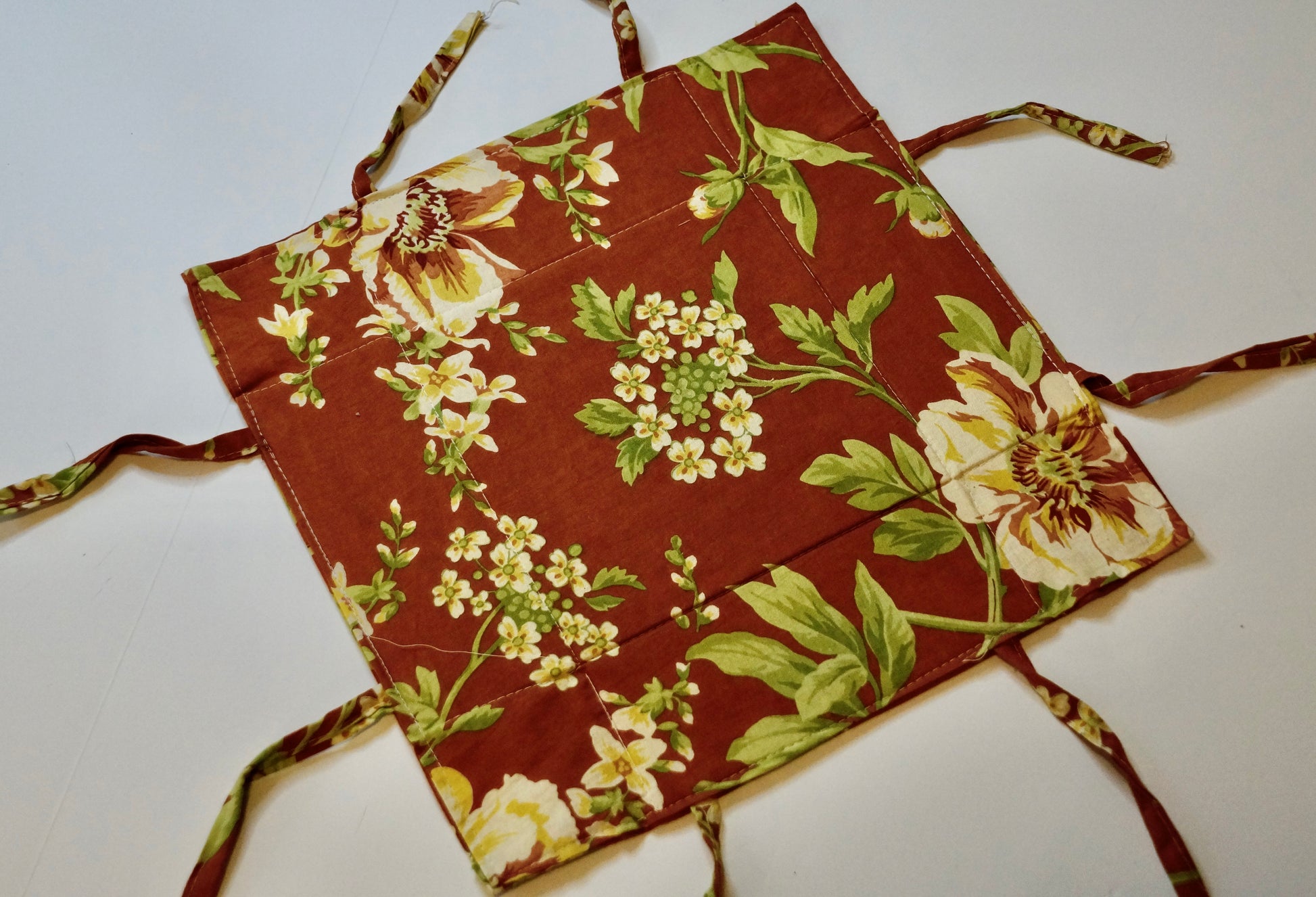 Rustic Hibiscus Fabric Tie Basket