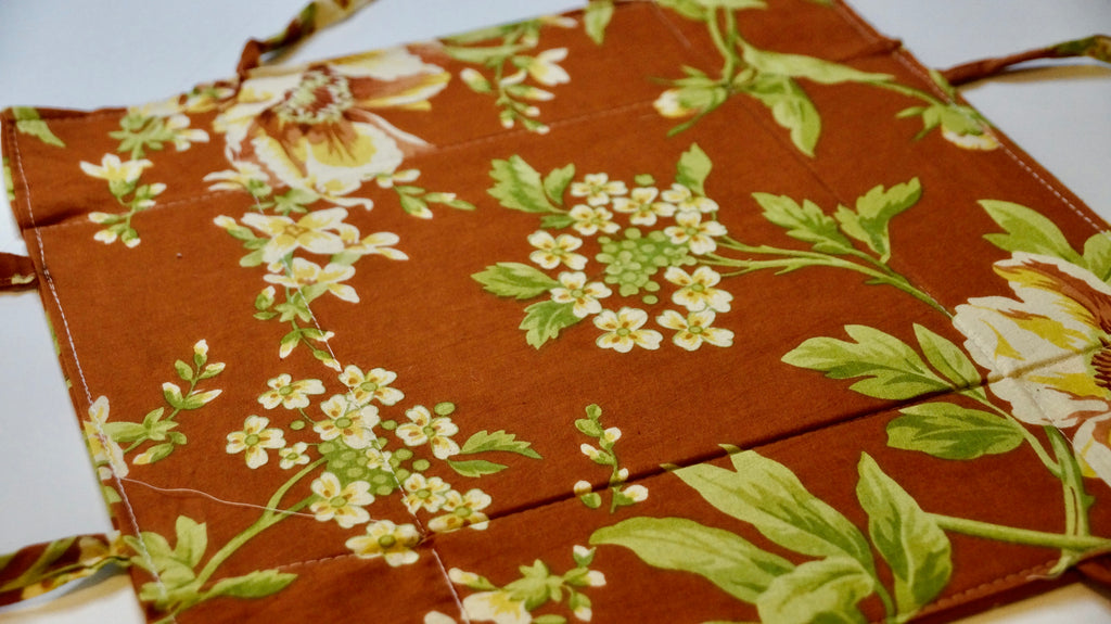 Rustic Hibiscus Fabric Tie Basket