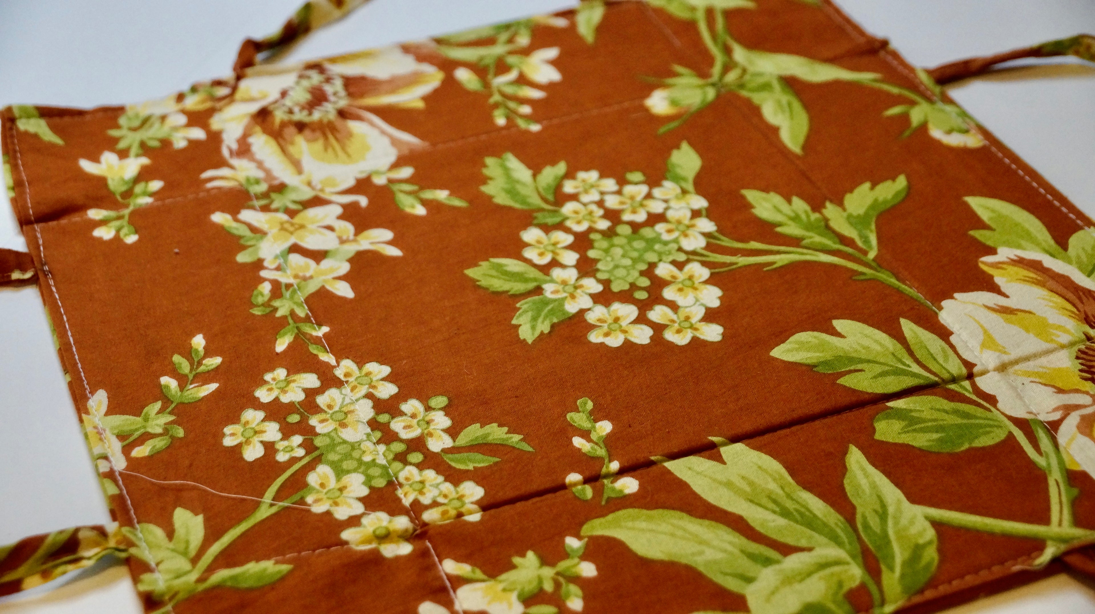 Rustic Hibiscus Fabric Tie Basket