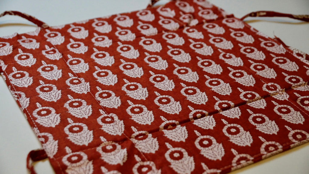 Crimson Acorns Fabric Tie Basket