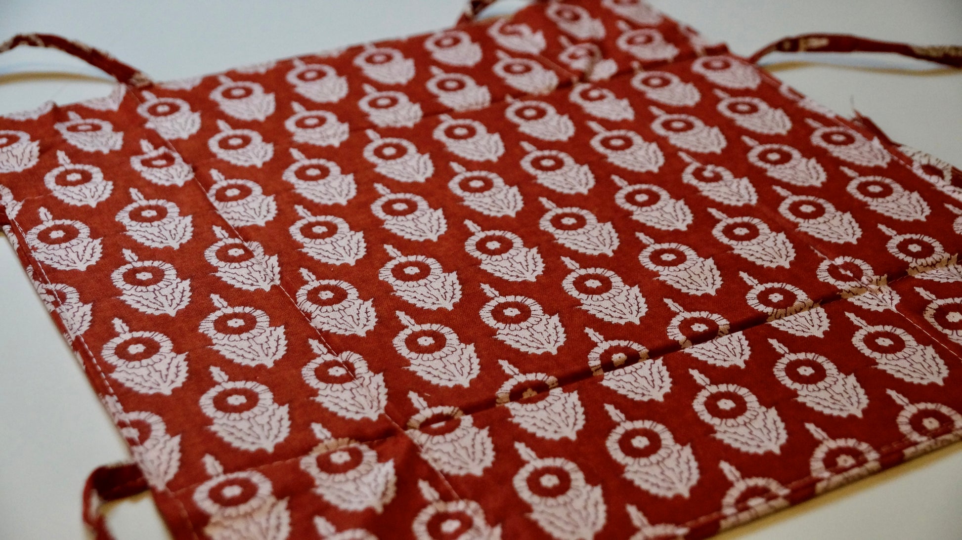 Crimson Acorns Fabric Tie Basket