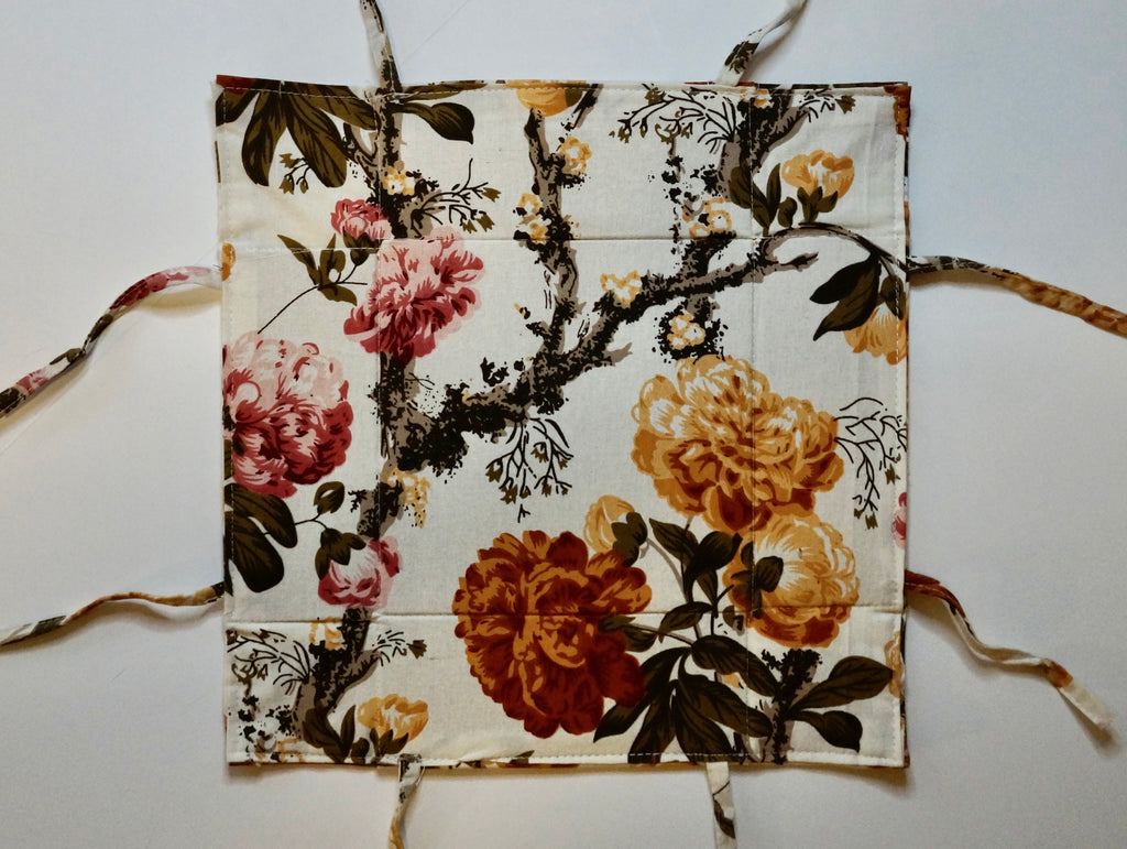 Peach Blossoms Fabric Tie Basket