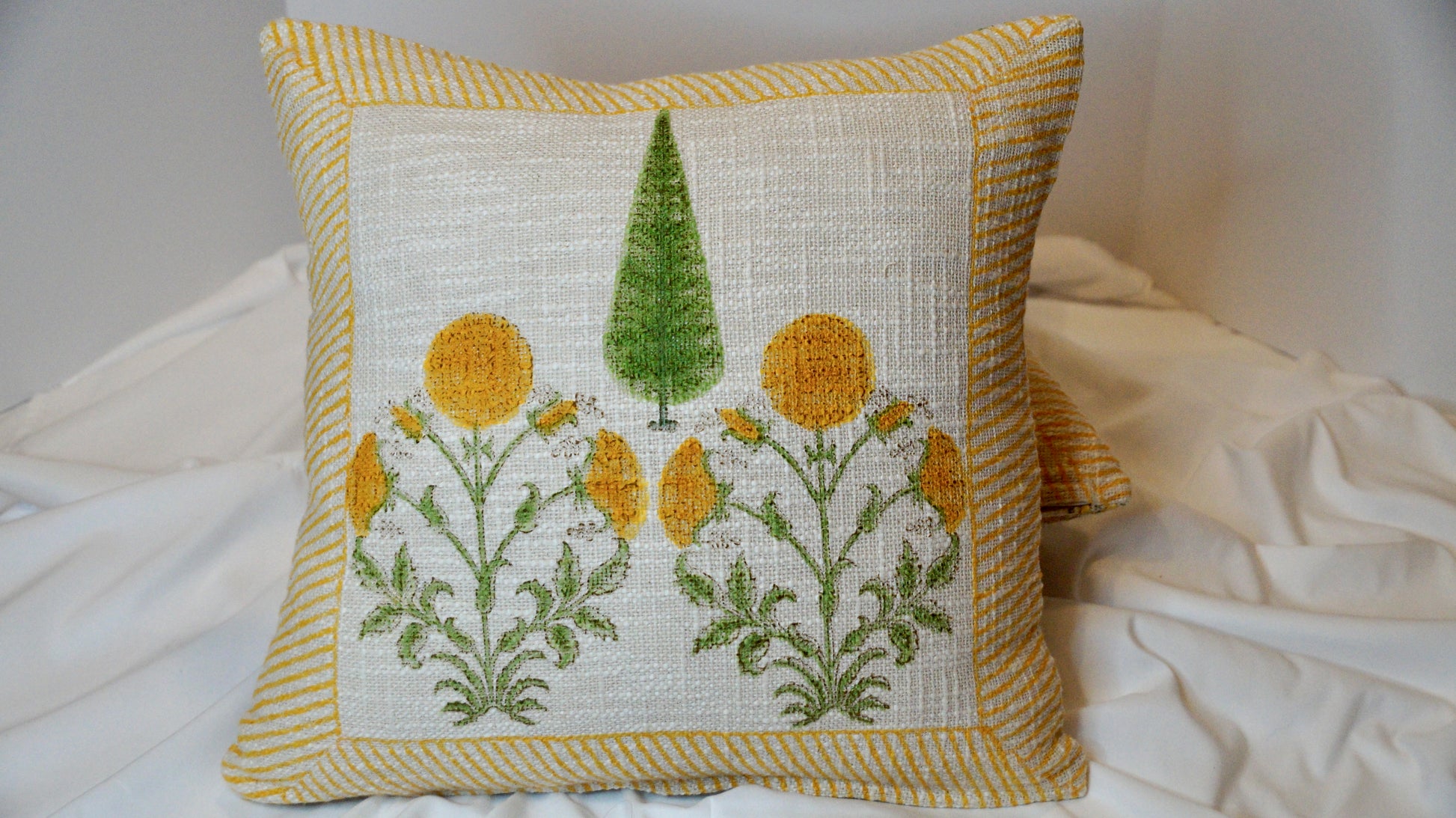 Marigold Mirth Throw Pillow Cover