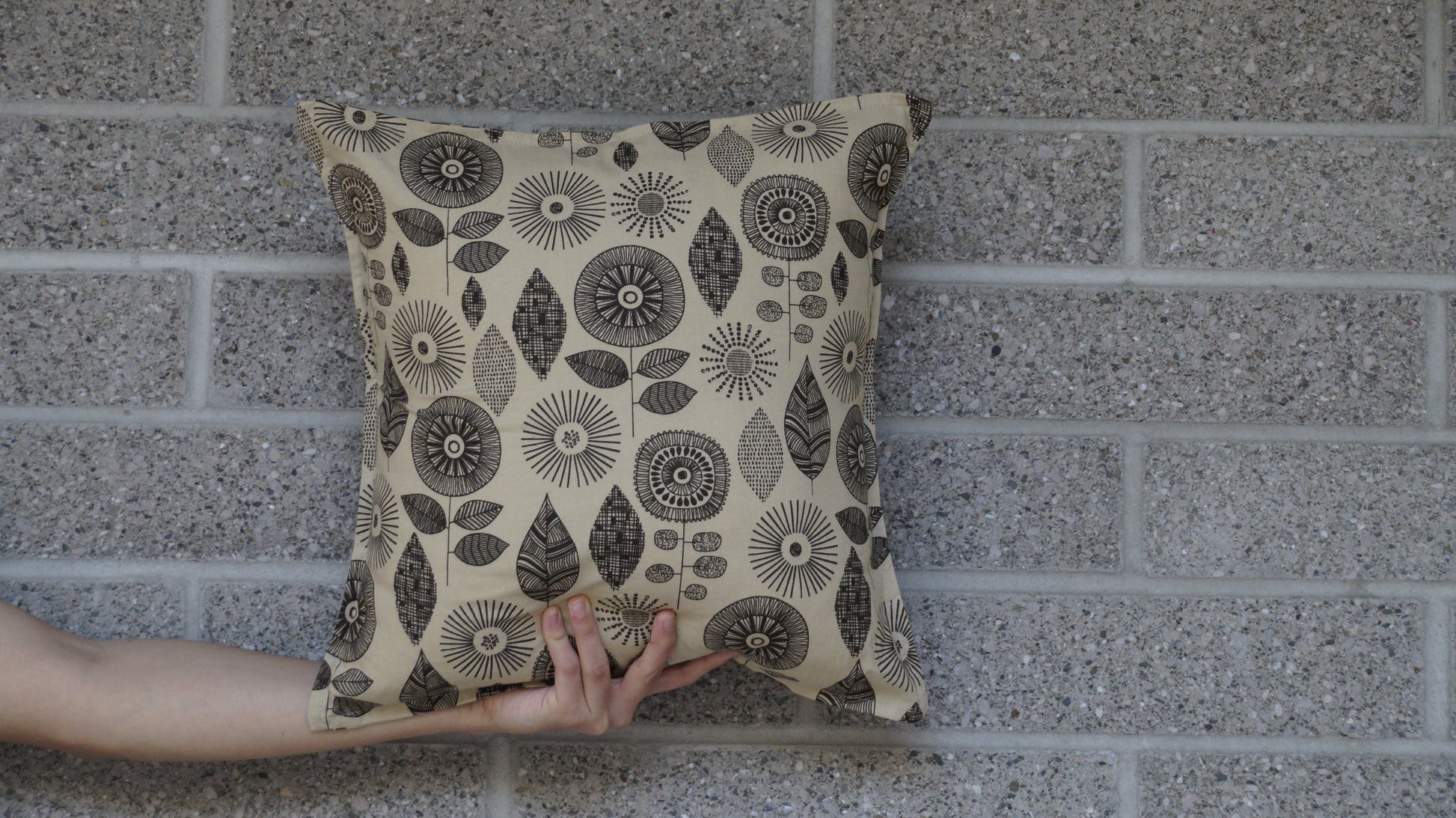 Doodle Blocks Throw Pillow Cover