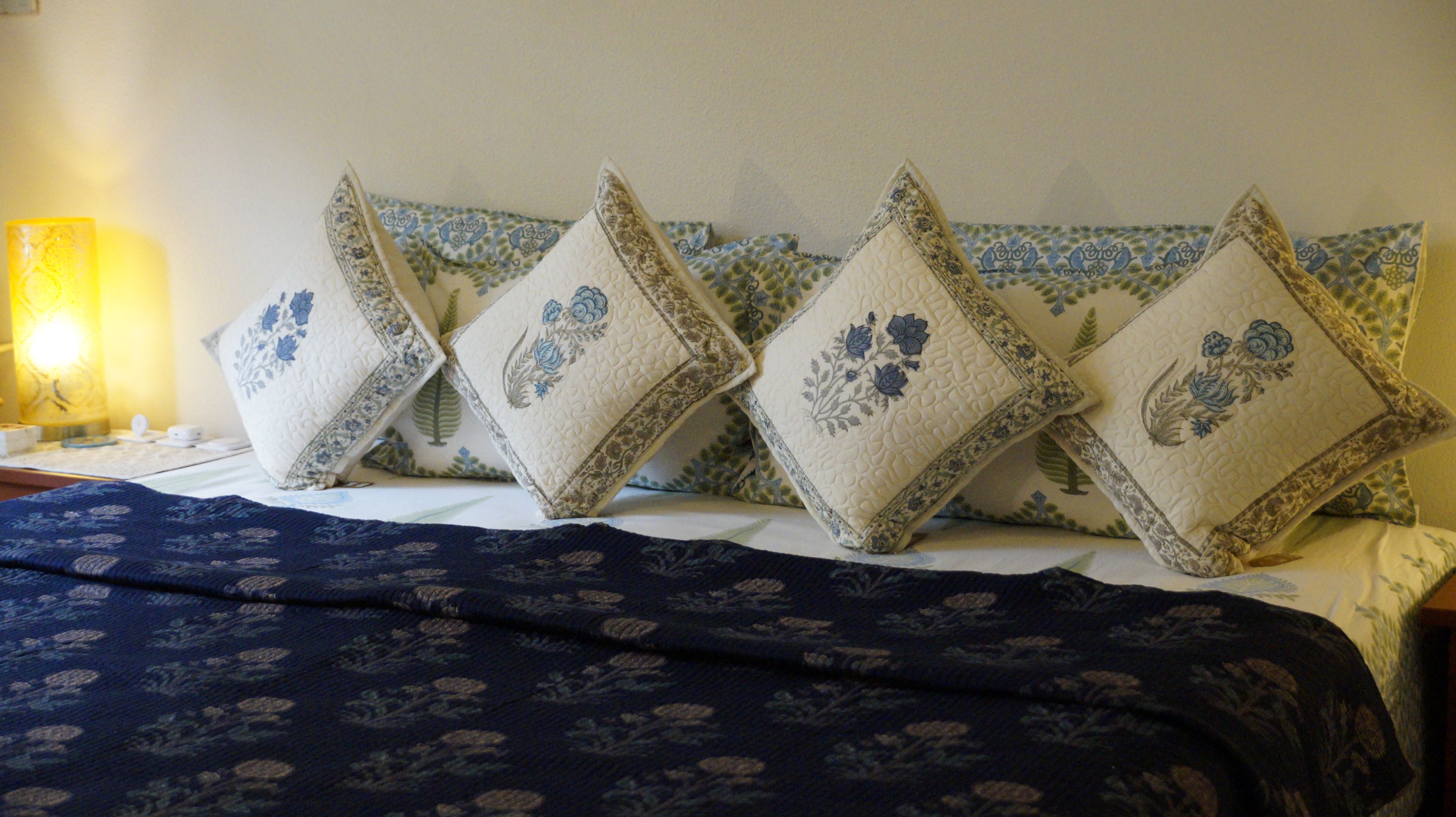 Indigo Ajrakh Quilt Set