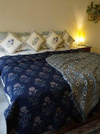 Indigo Ajrakh Quilt Set