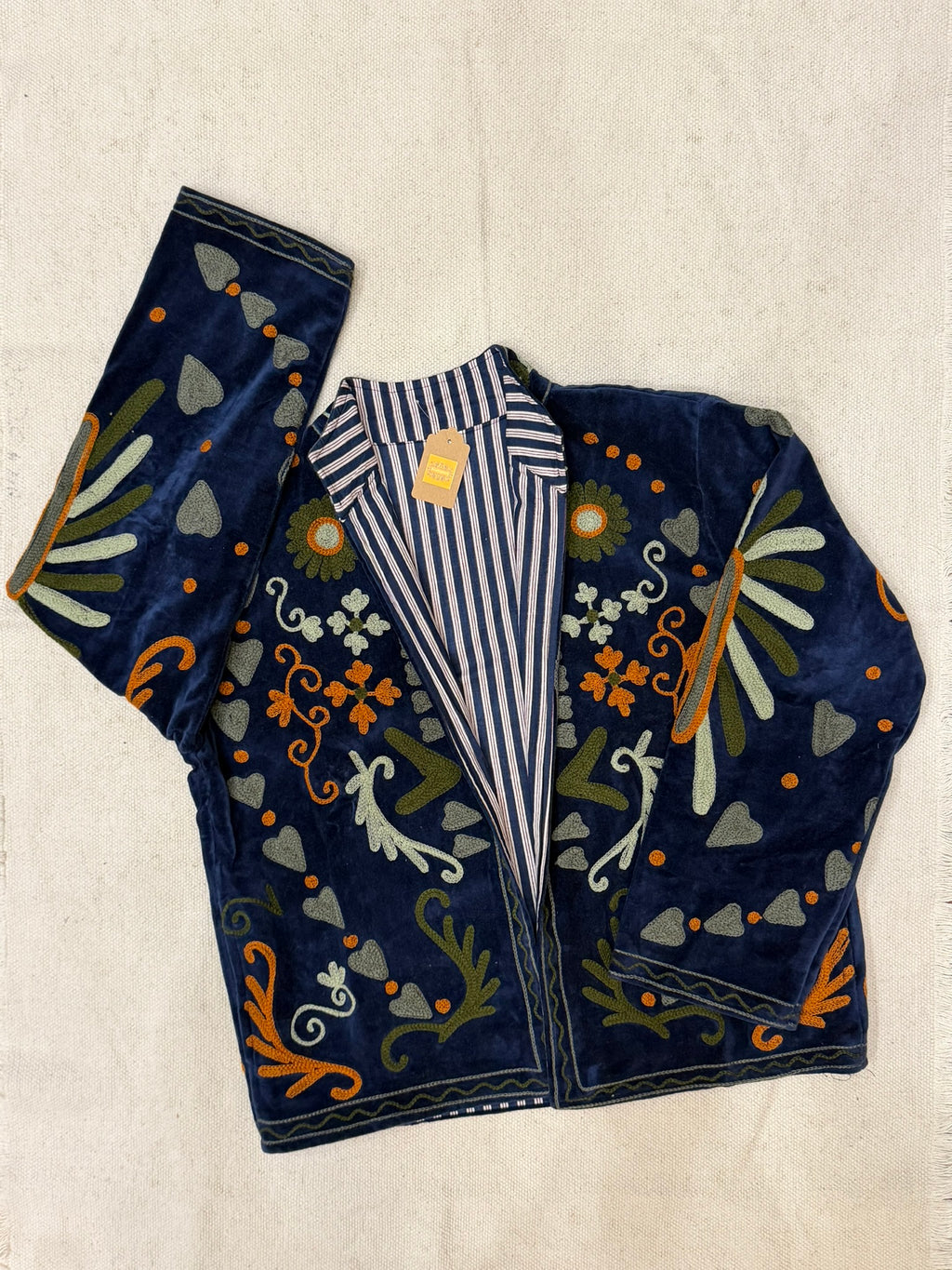 Olive Ember - Suzani Embroidered Jacket