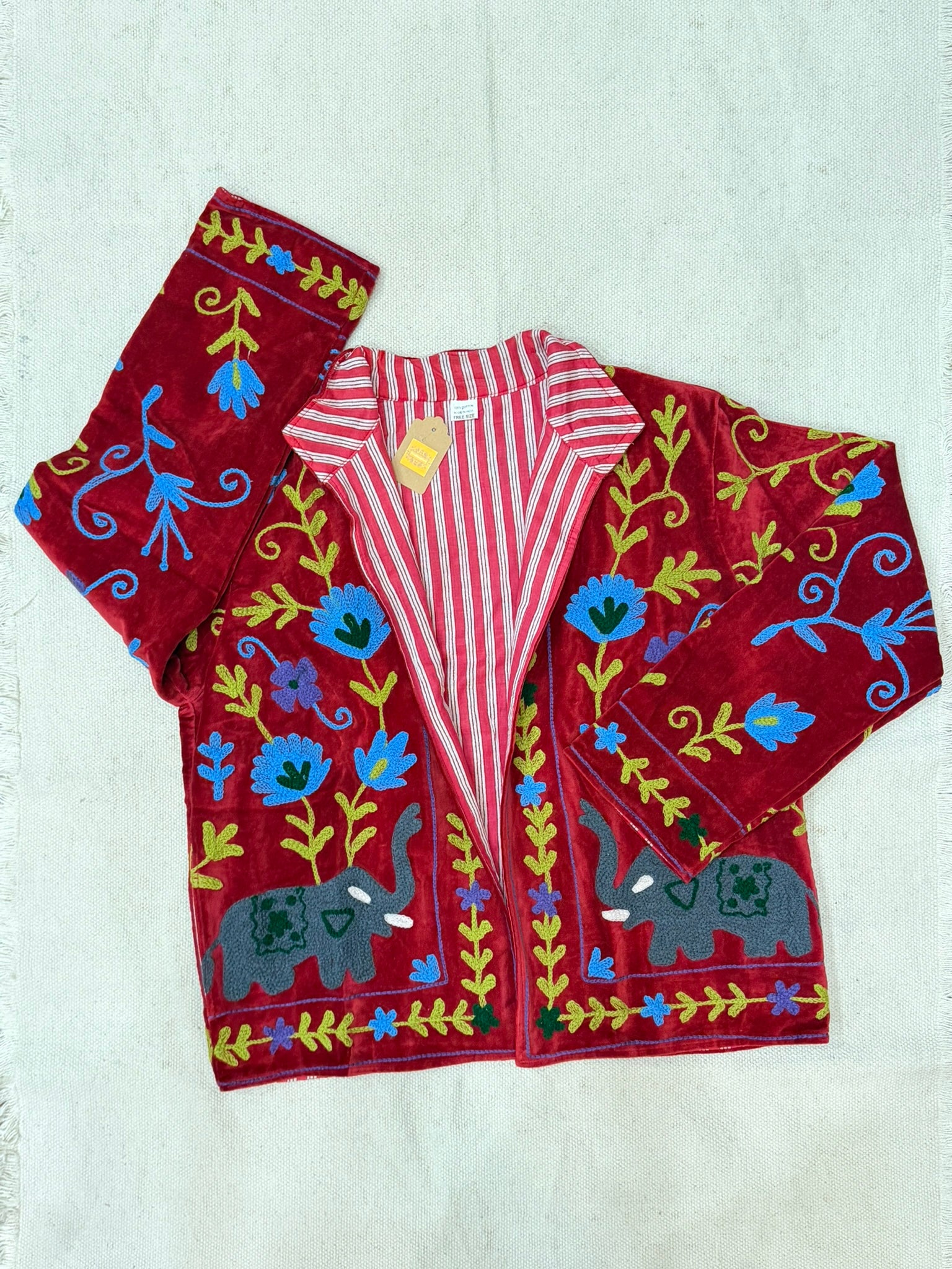 Crimson Caravan - Suzani Embroidered Jacket