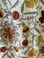 Russet Melody - Embroidered Throw Blanket