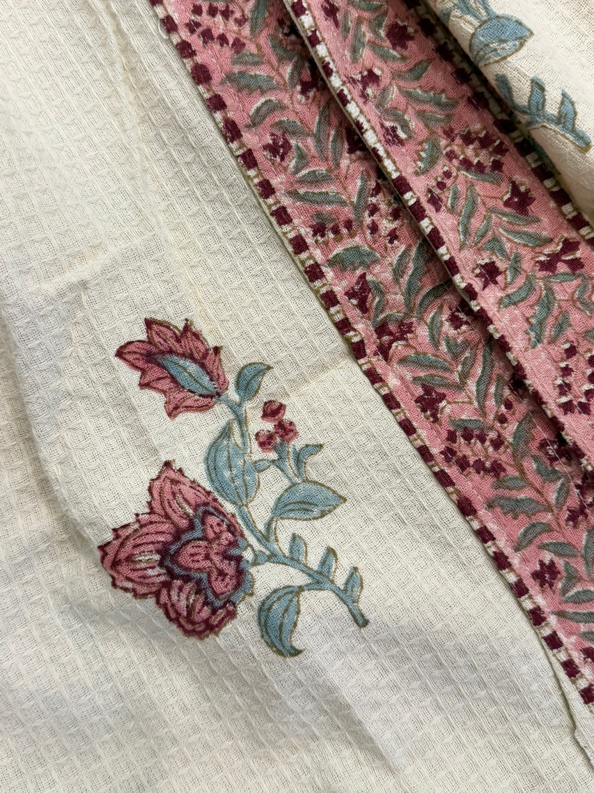 Opal - Block Printed Waffle Cotton Bathrobe