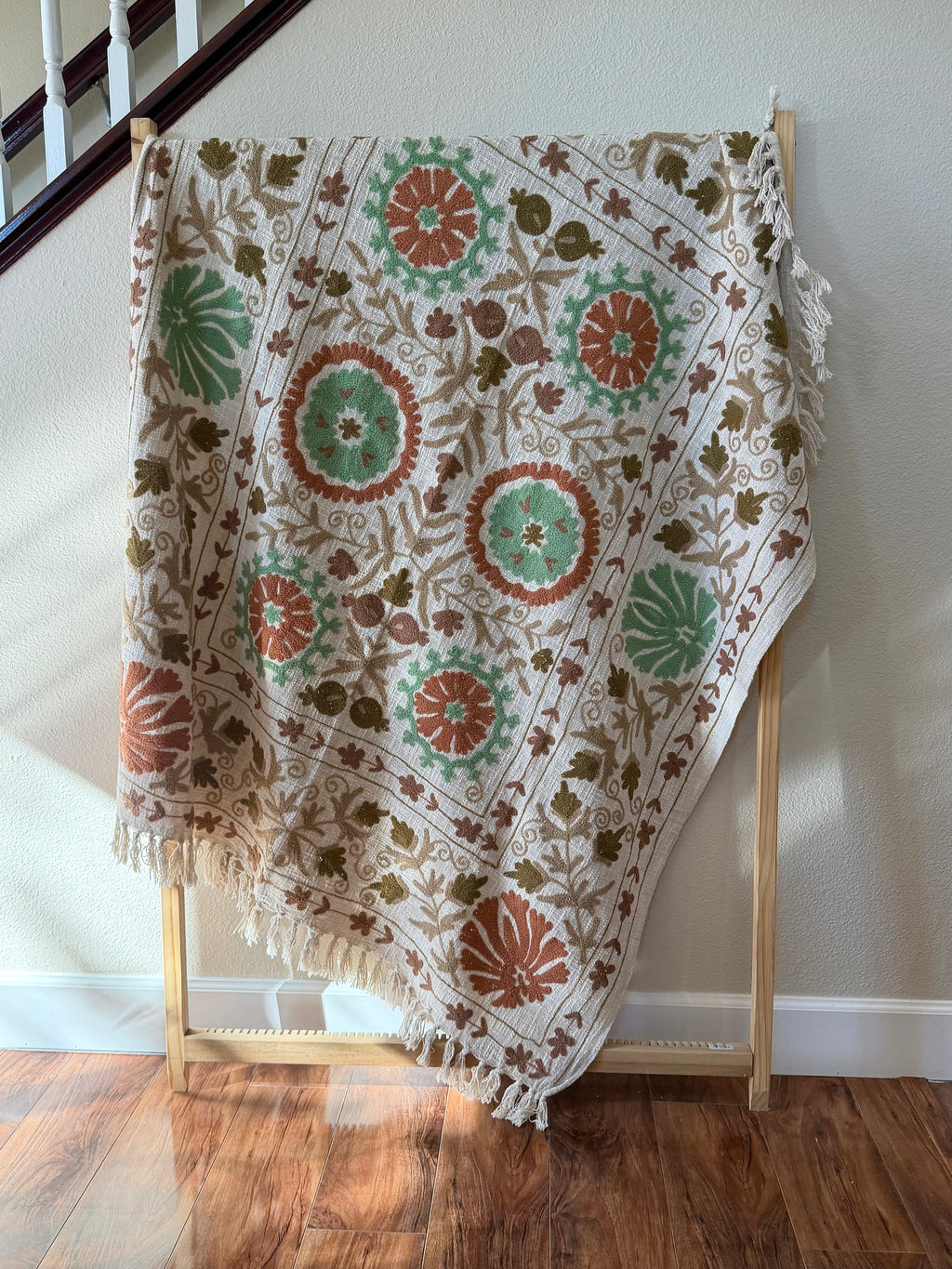 Meadow Folk - Embroidered Throw Blanket