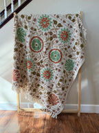 Meadow Folk - Embroidered Throw Blanket