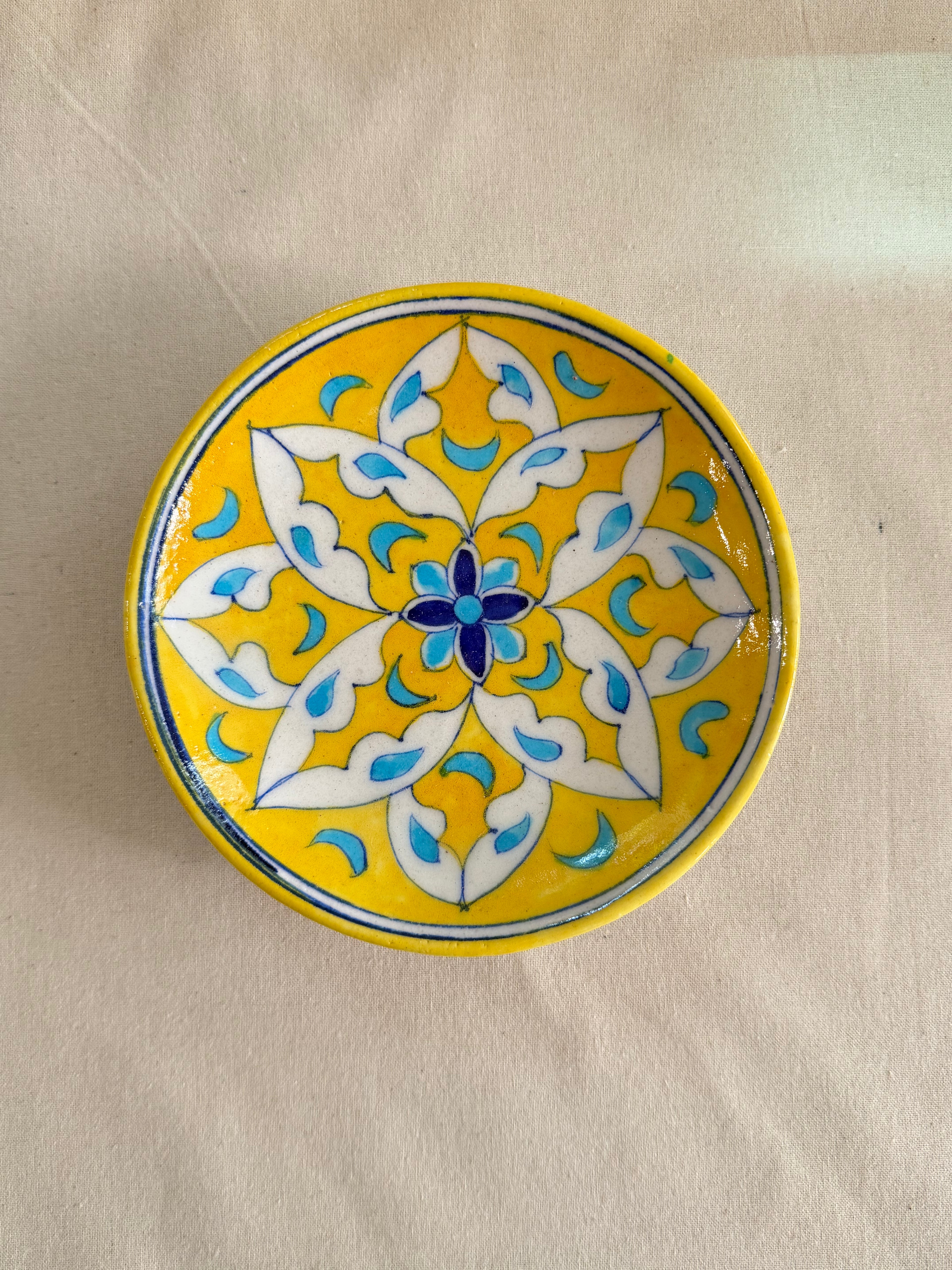 Sunlit Bloom - Blue Pottery Wall Plate