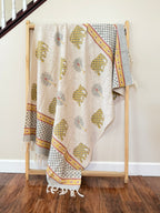 Ochre Parade - Block Printed Throw Blanket