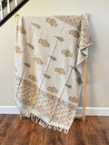 Saffron Sprig - Block Printed Throw Blanket