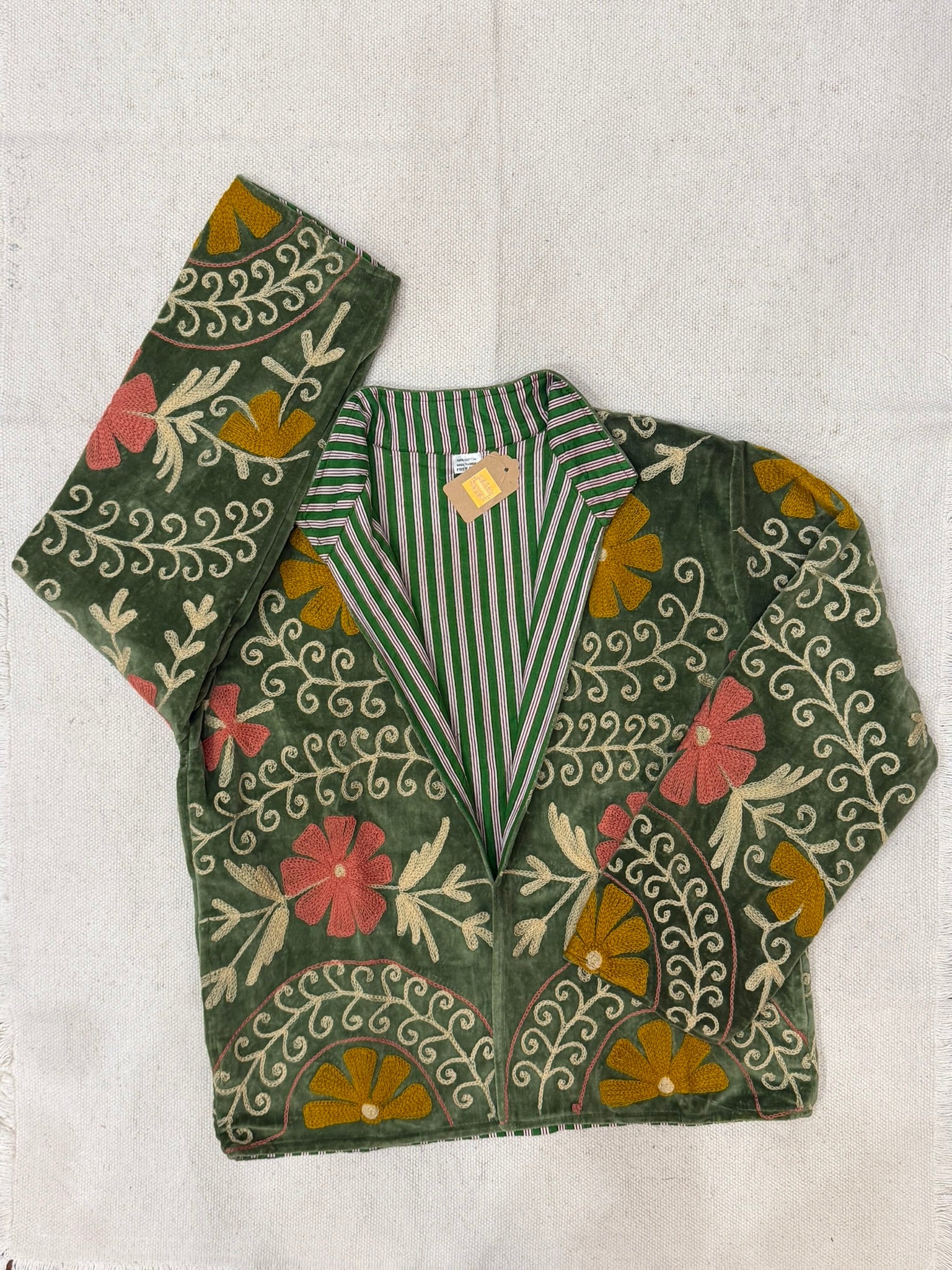 Sage Spark - Suzani Embroidered Jacket