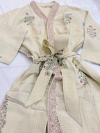 Pearl - Block Printed Waffle Cotton Bathrobe