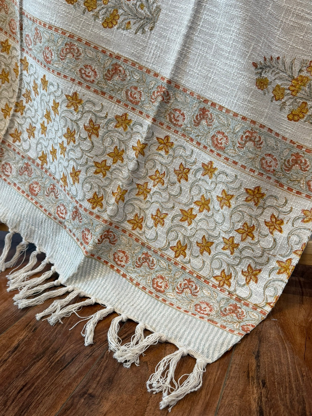 Saffron Sprig - Block Printed Throw Blanket