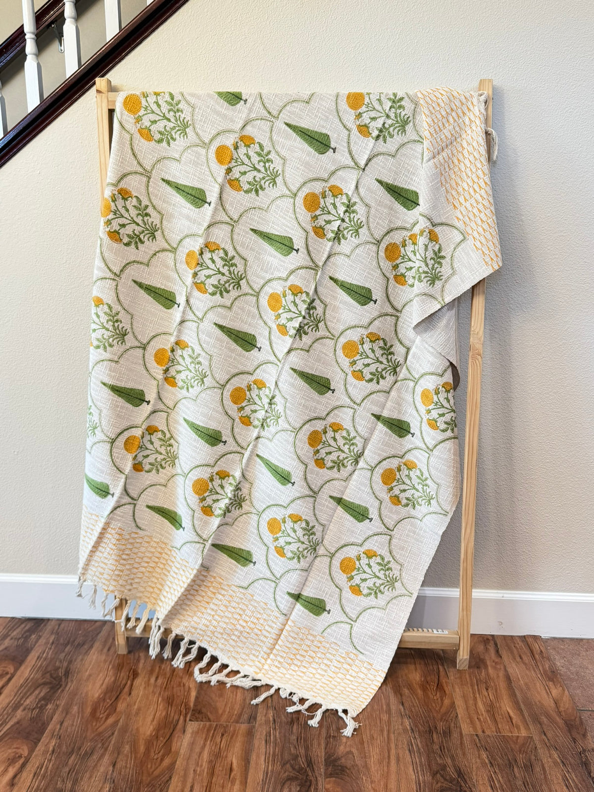 Marigold Mirth - Block Printed Throw Blanket