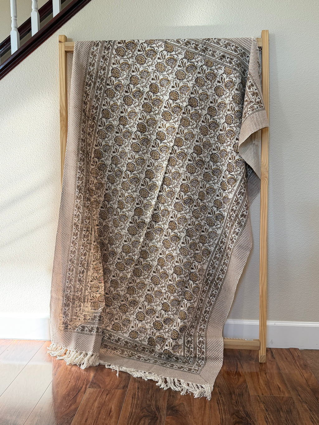 Umber Trails - Block Printed Throw Blanket