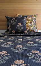 Indigo Ajrakh Quilt Set