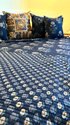 Indigo Ajrakh Quilt Set