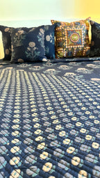 Indigo Ajrakh Quilt Set