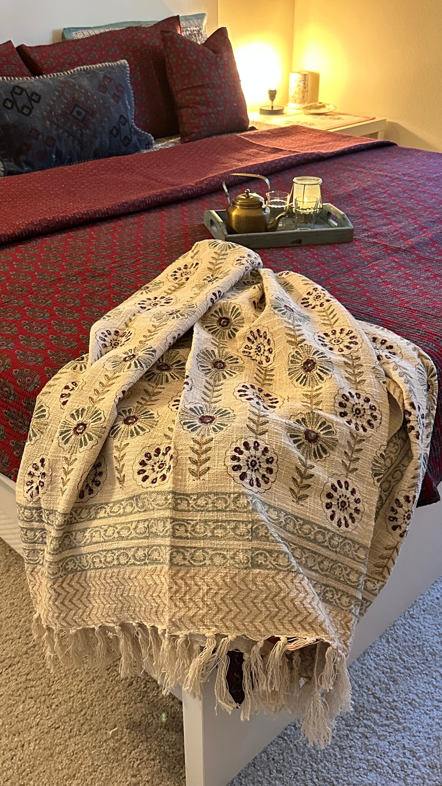 Velvet Dahlia Throw Blanket