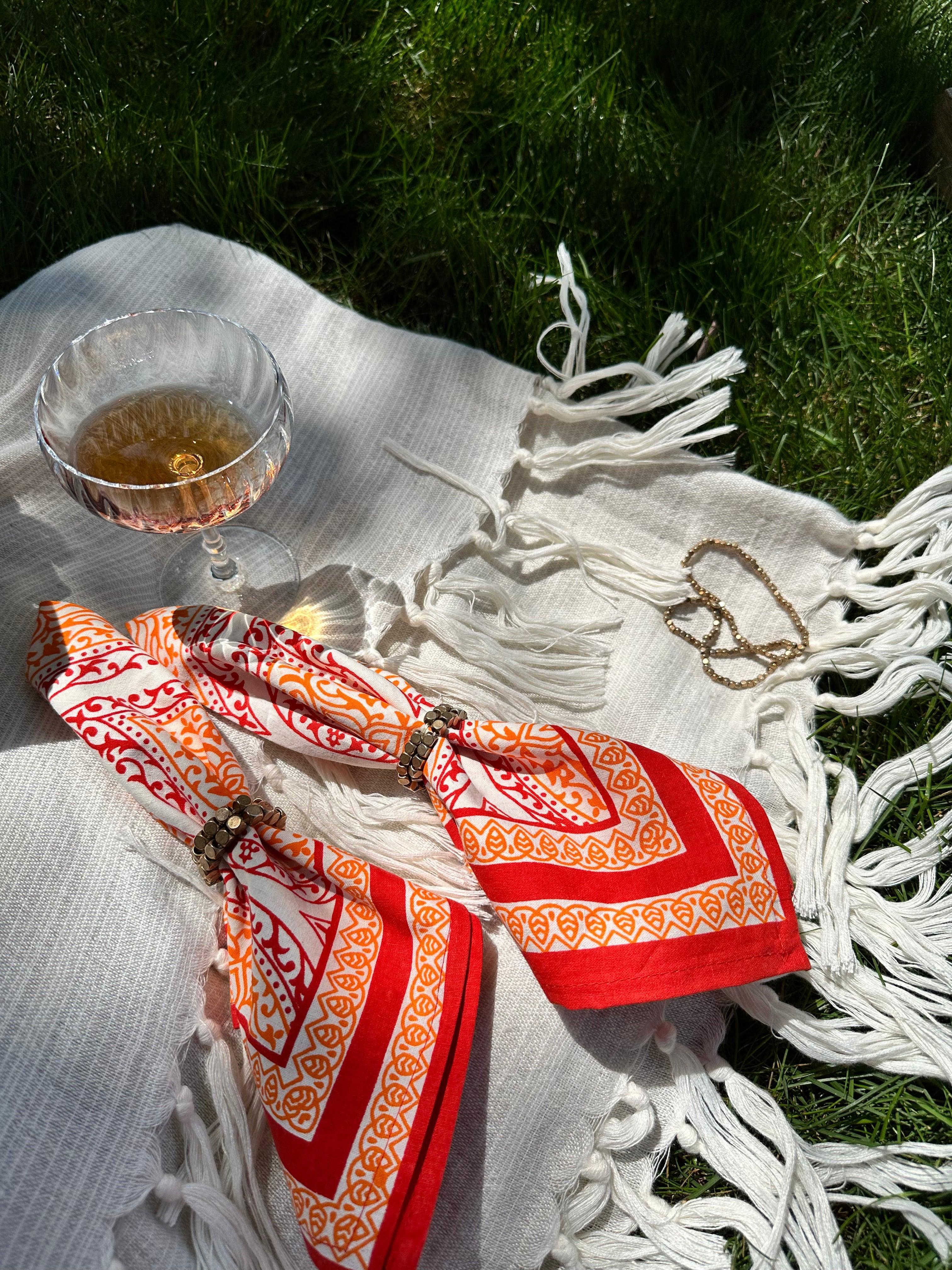 Fire Glow Table Napkins, Set of 2 - DewDropHues