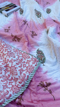Gulabi Bagh Hand Block Printed Jaipuri Quilt