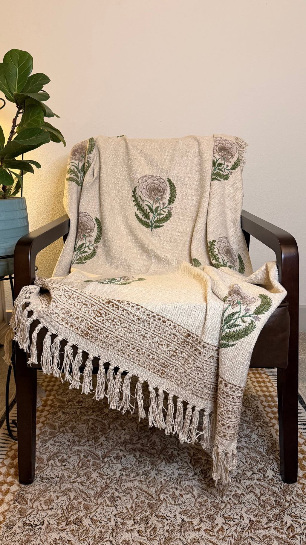 Peony Poise Throw Blanket
