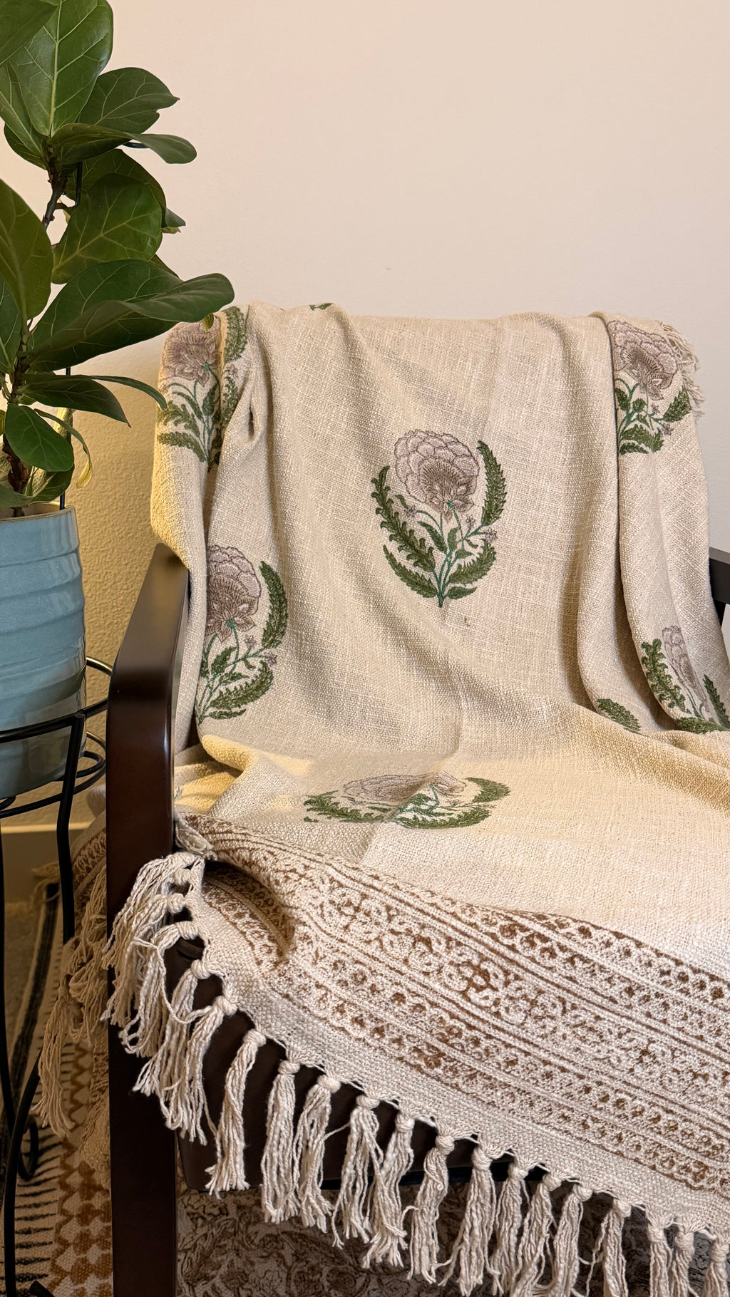 Peony Poise Throw Blanket
