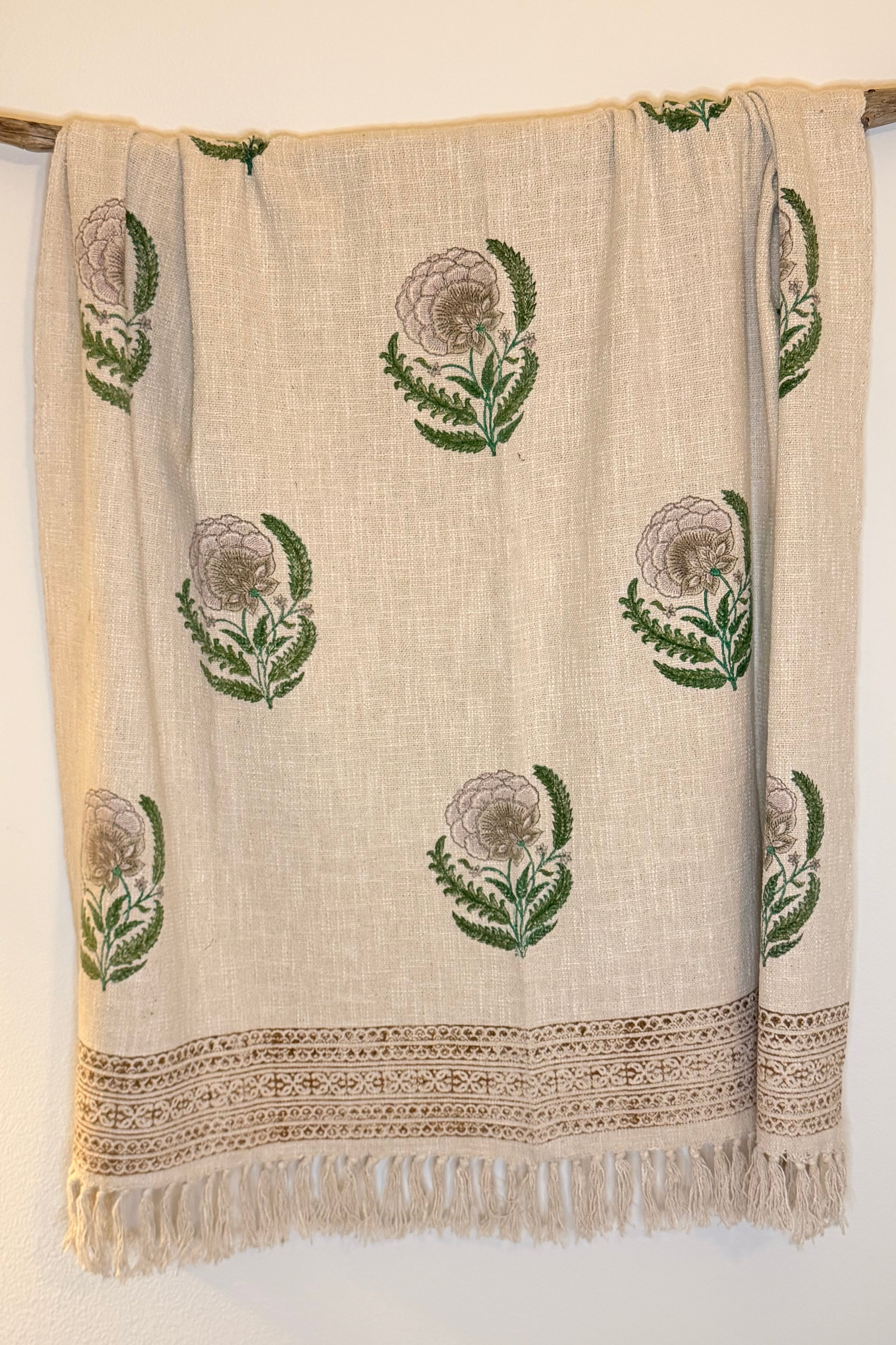 Peony Poise Throw Blanket