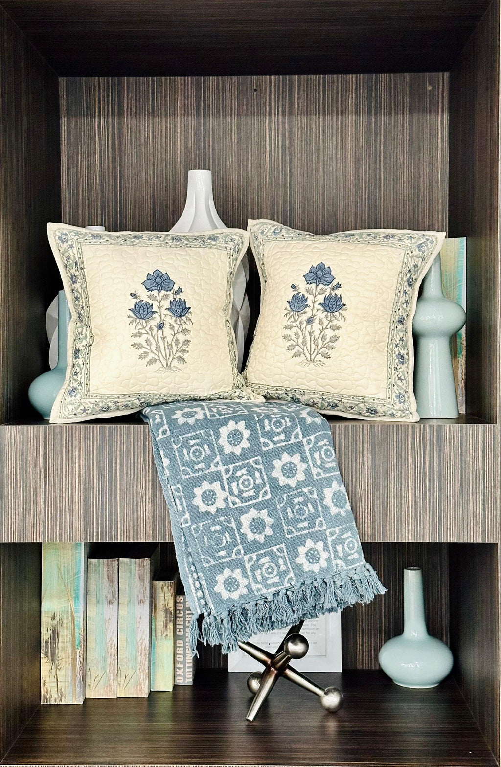 Deep Sea Quilted Throw Pillow Cover
