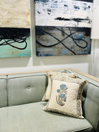 Twilight Blue Quilted Throw Pillow Cover, Set of 2