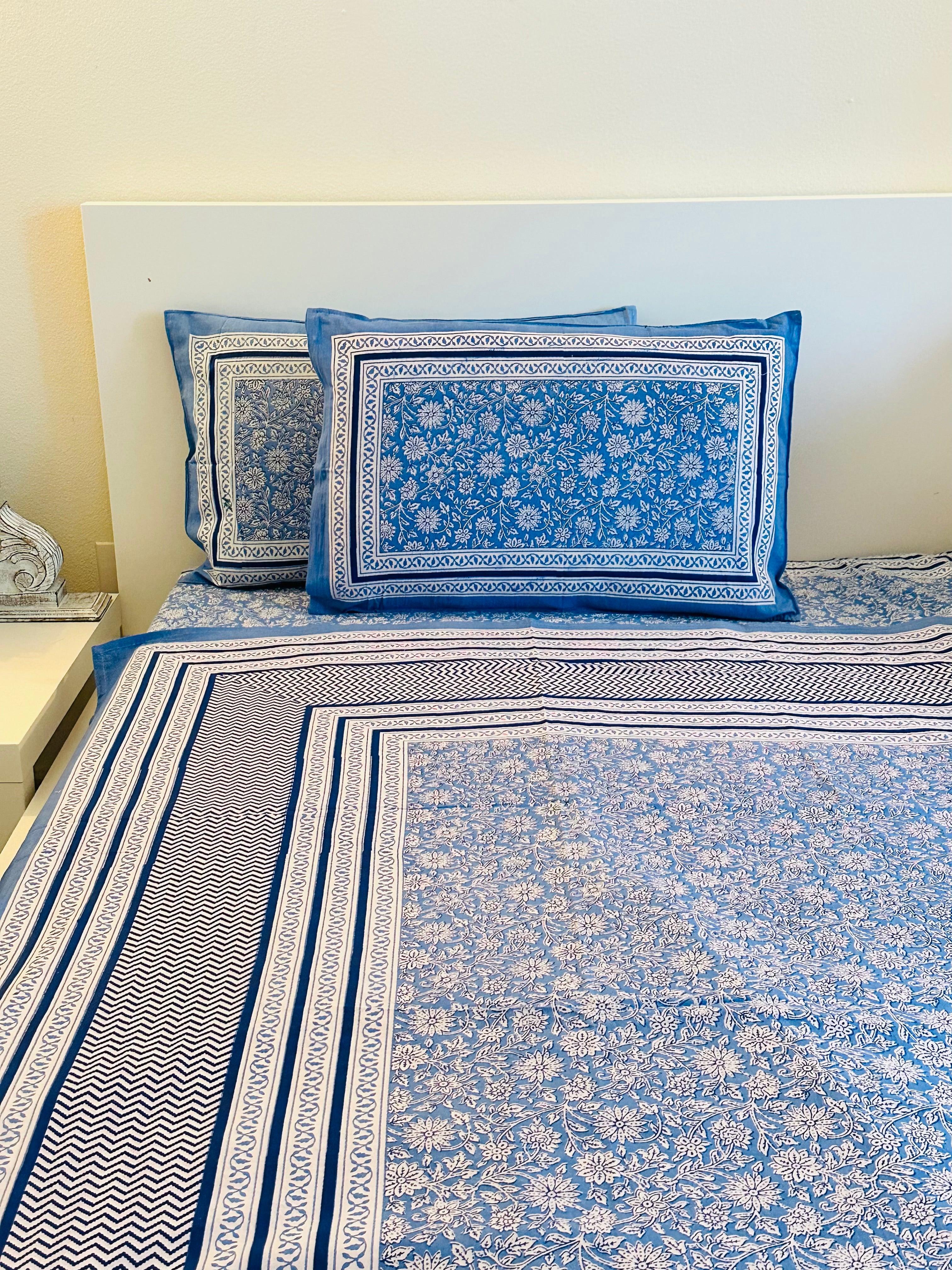 Bagru Print Bedsheet Set - DewDropHues