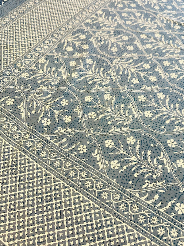 Foundation Edit Bagru Heritage hand-block printed South Cotton bedsheet set by DewDropHues, featuring an earthy motif design and breathable artisanal weave.