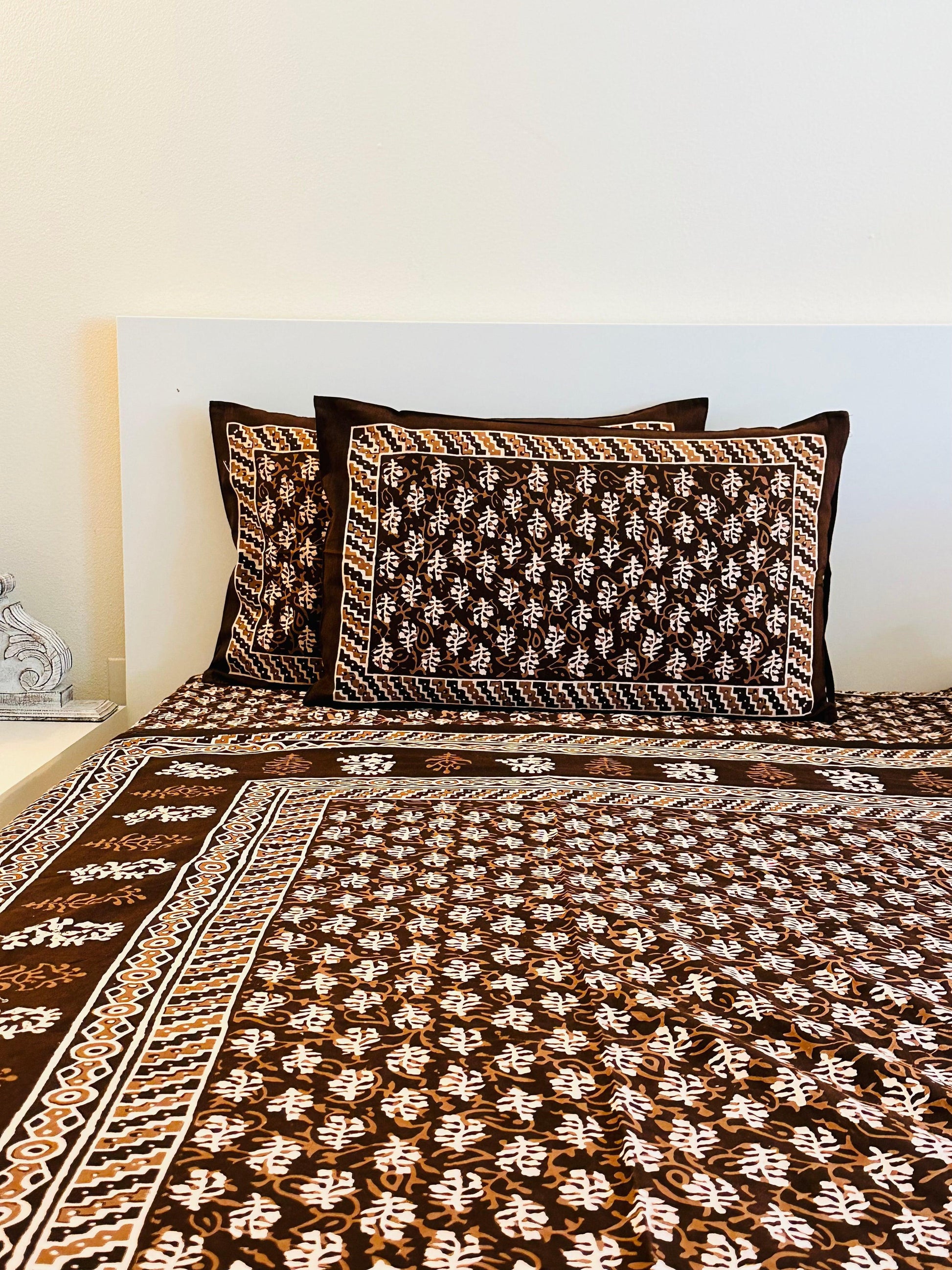 Bagru Print Bedsheet Set - DewDropHues