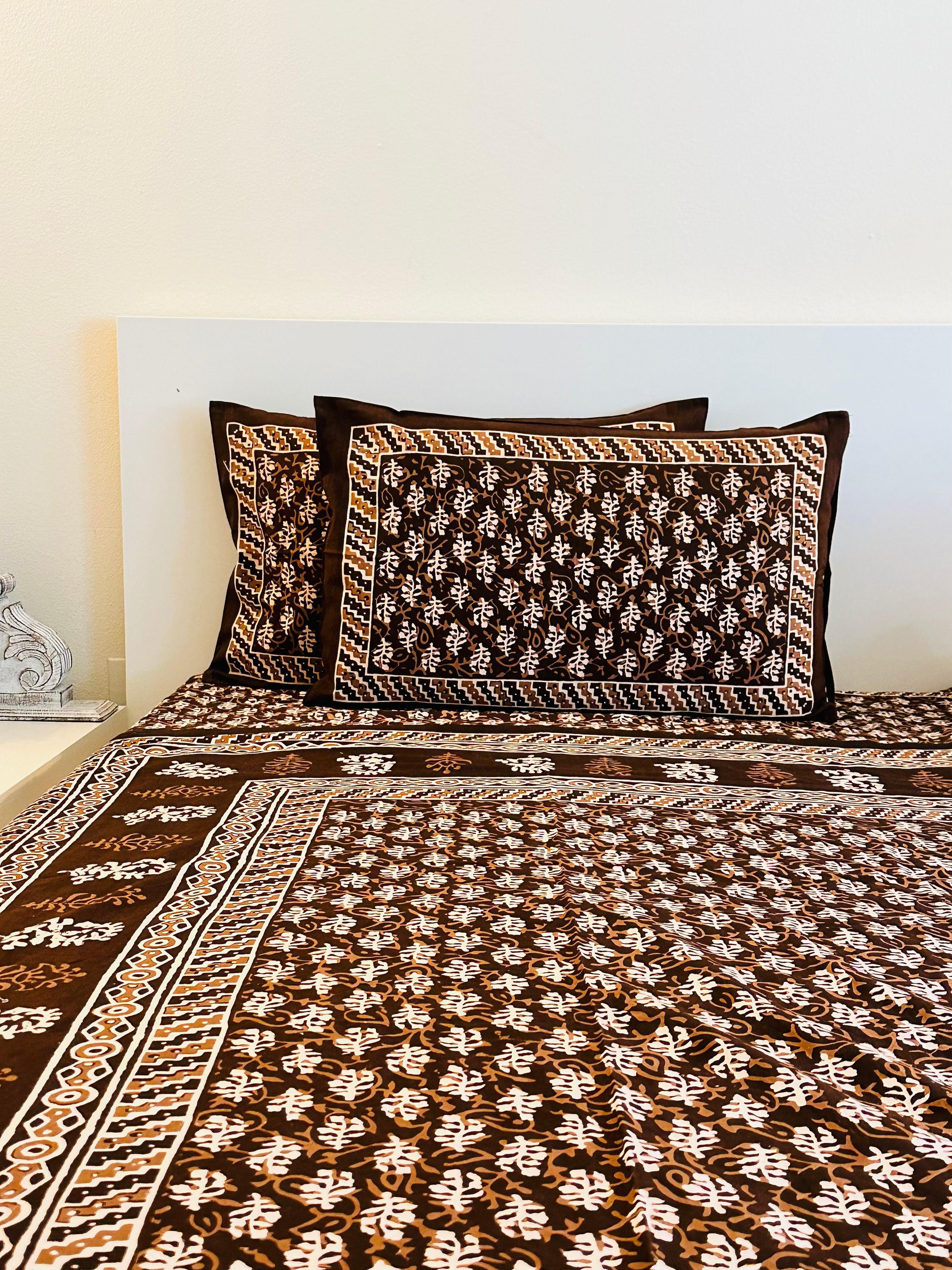 Bagru Print Bedsheet Set - DewDropHues