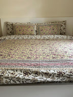 Floral Olive Blush Bedsheet Set - DewDropHues