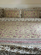Floral Olive Blush Bedsheet Set - DewDropHues