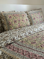 Floral Olive Blush Bedsheet Set - DewDropHues