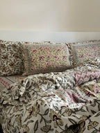 Floral Olive Blush Bedsheet Set - DewDropHues